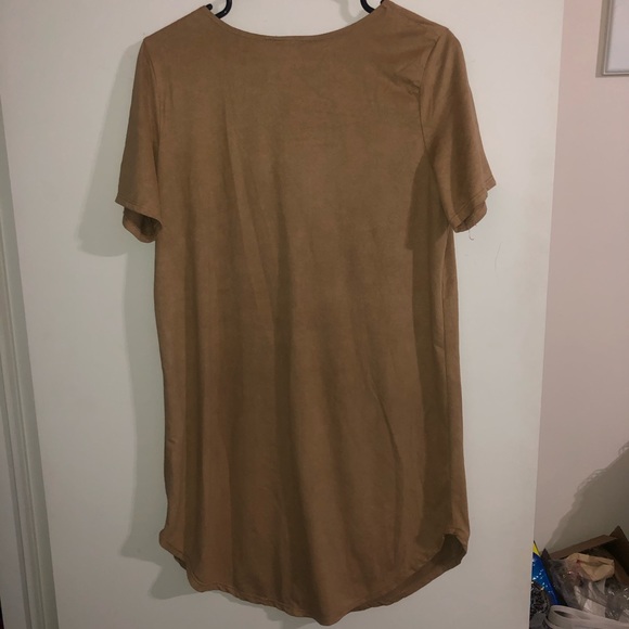 Brown suede tshirt dress - Picture 3 of 6